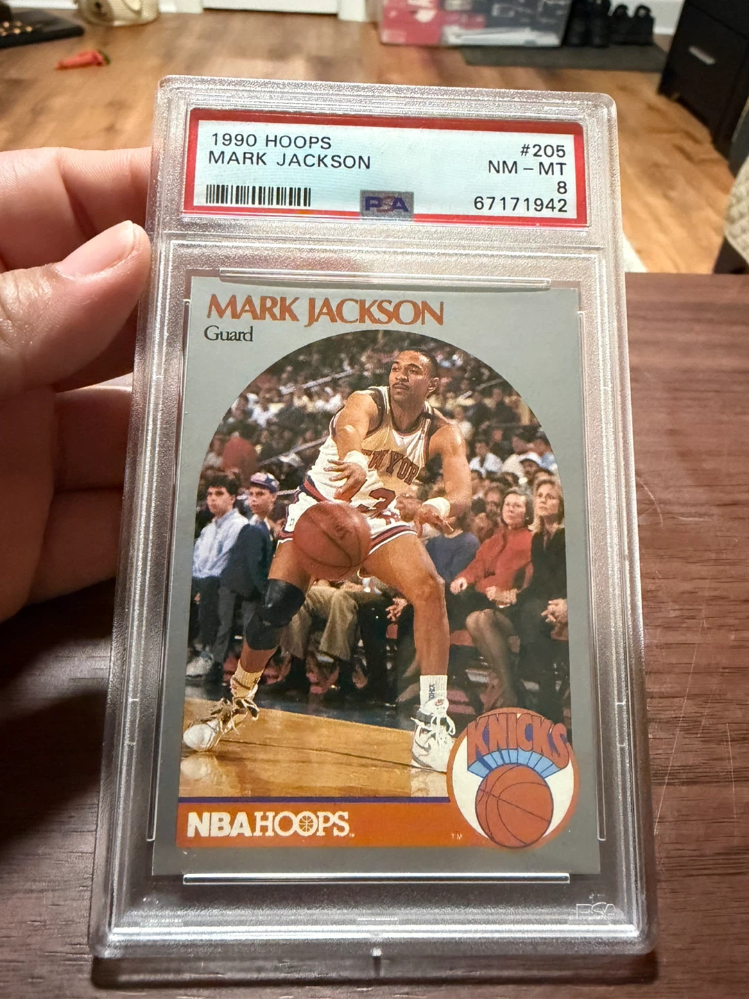 1990 Hoops Mark Jackson Basketball Card #205 PSA Graded NM-MT 8 - photo 2