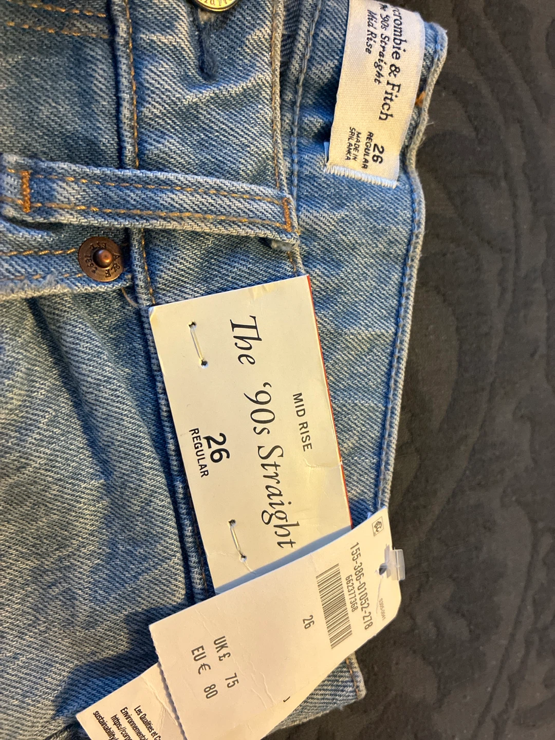Abercrombie & Fitch The '90s Straight Jeans Size 26 - photo 2