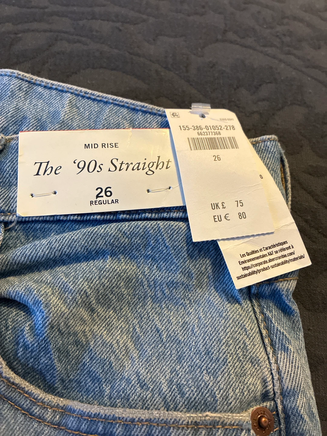 Abercrombie & Fitch The '90s Straight Jeans Size 26 - photo 3