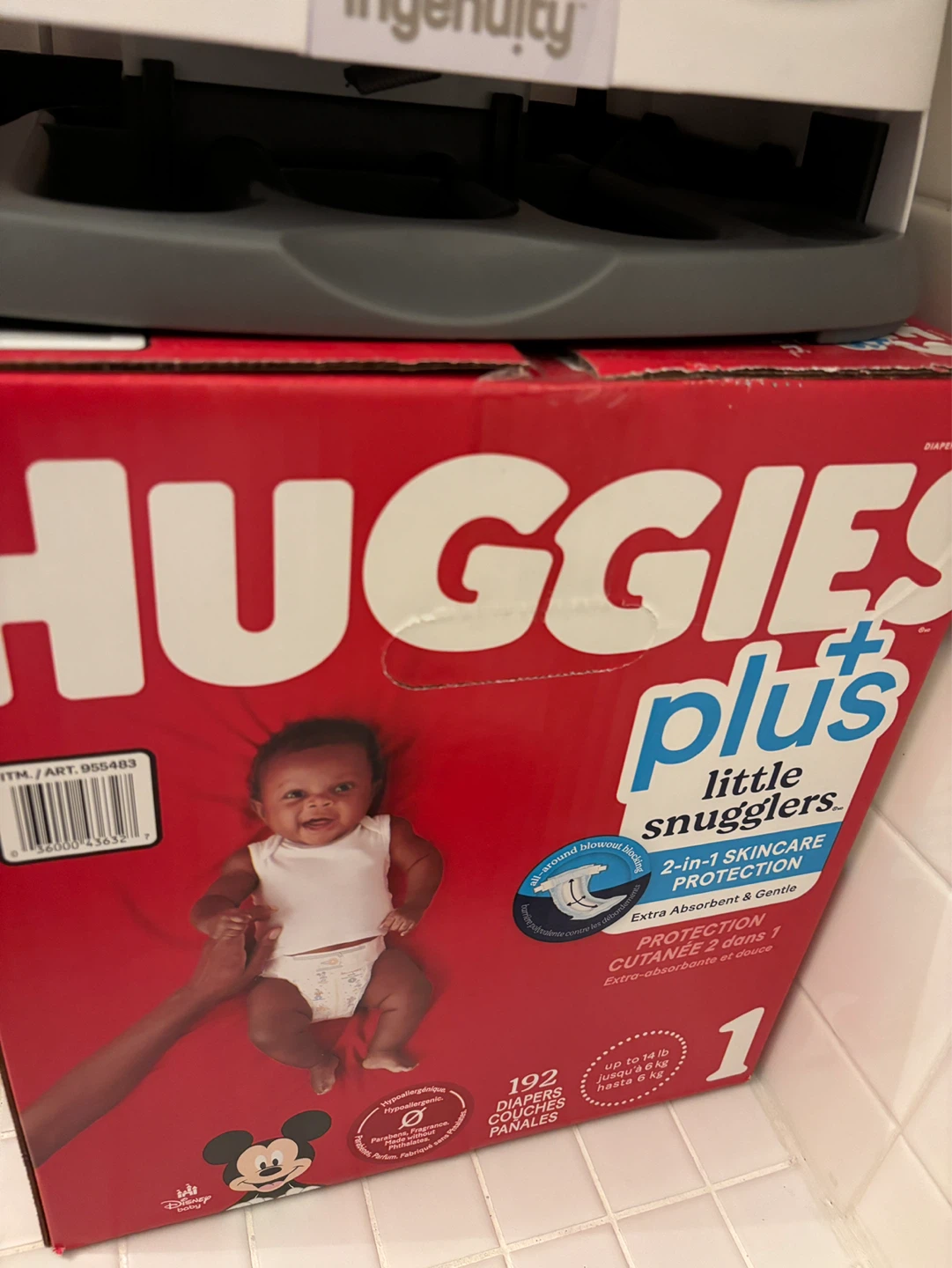 Size 1 diapers - Huggies 192 ct (unopened box)
