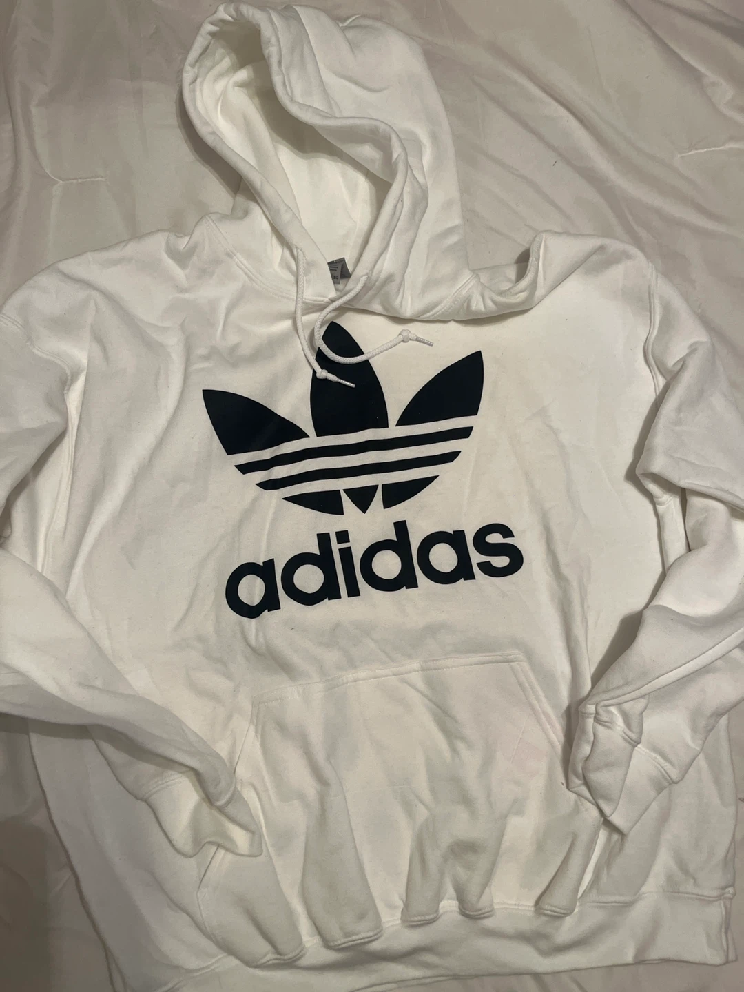 Adidas White Hoodie with Trefoil Logo