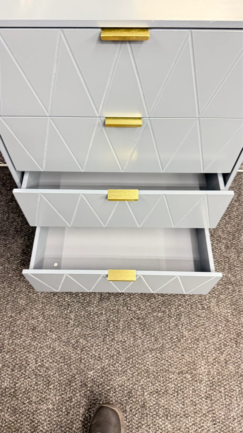 Gray 4-Drawer Dresser with Gold Handles - photo 5
