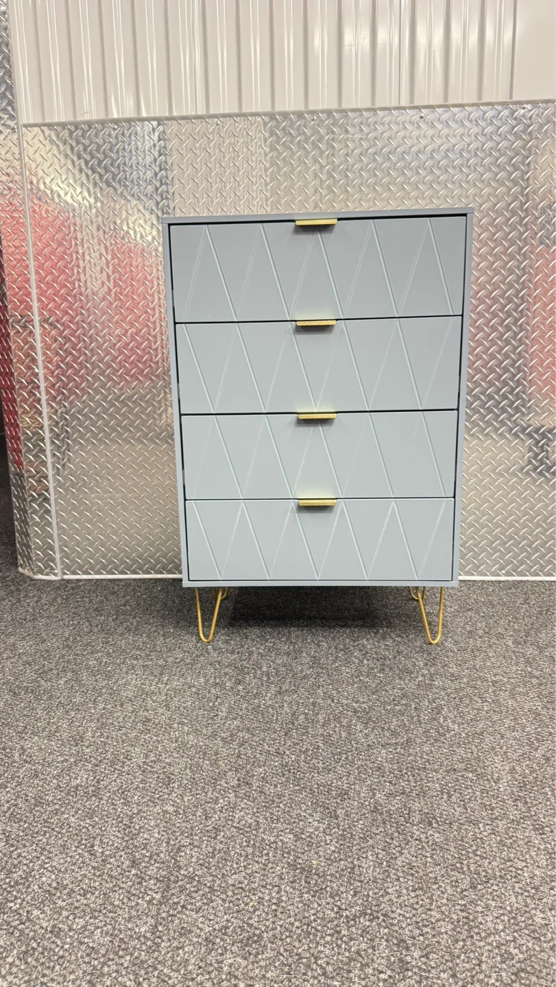 Gray 4-Drawer Dresser with Gold Handles - photo 2