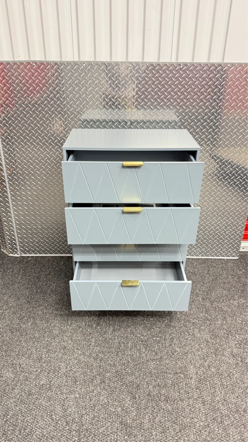Gray 4-Drawer Dresser with Gold Handles - photo 3