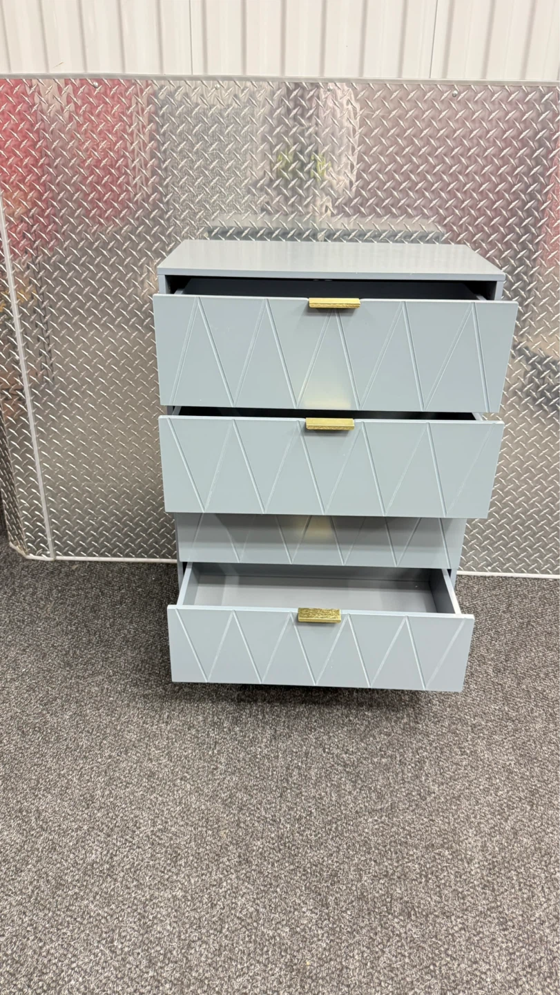 Gray 4-Drawer Dresser with Gold Handles - photo 4