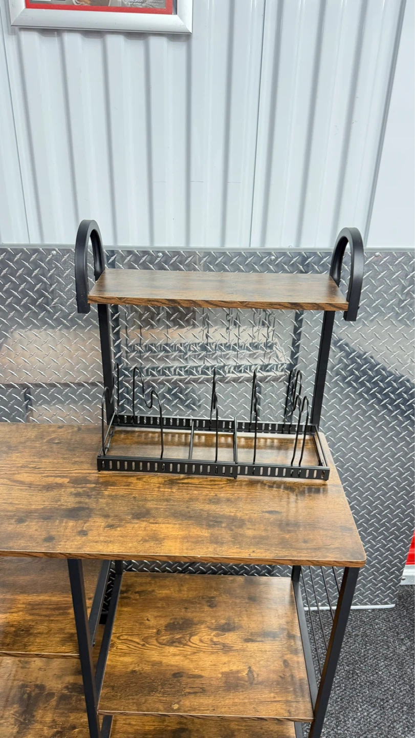 Rustic Wood and Metal Bakers Rack - photo 5