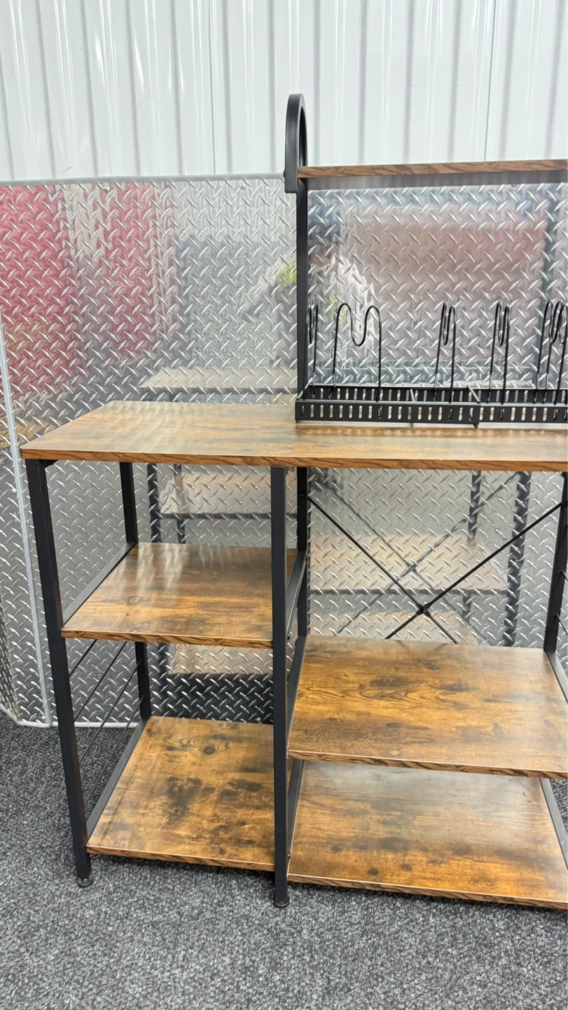 Rustic Wood and Metal Bakers Rack - photo 2
