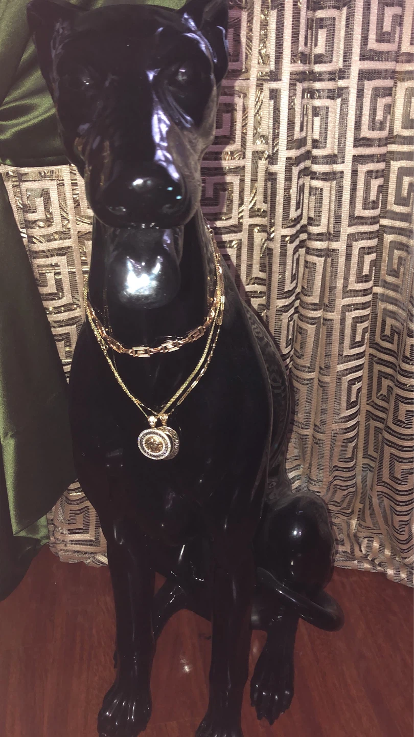 Versace Medusa Black Ceramic Vase and Dog - photo 3