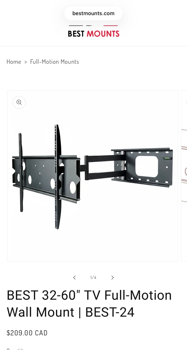 Best Mounts BEST-24 Corner Mount for 40"-65" Flat Panel TVs - photo 3