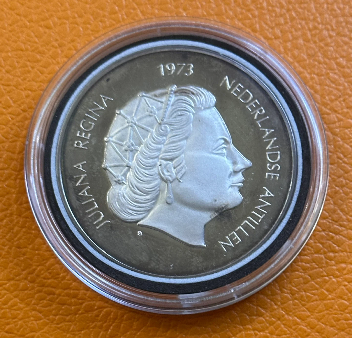 Netherlands Antilles 25 Gulden Silver Coin 1973