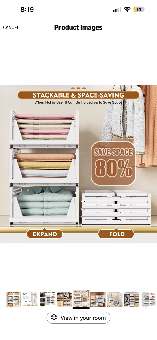 BNIB. Stackable Storage Bins with Lids - 5 Pack - photo 4