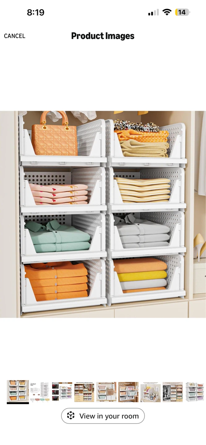 BNIB. Stackable Storage Bins with Lids - 5 Pack