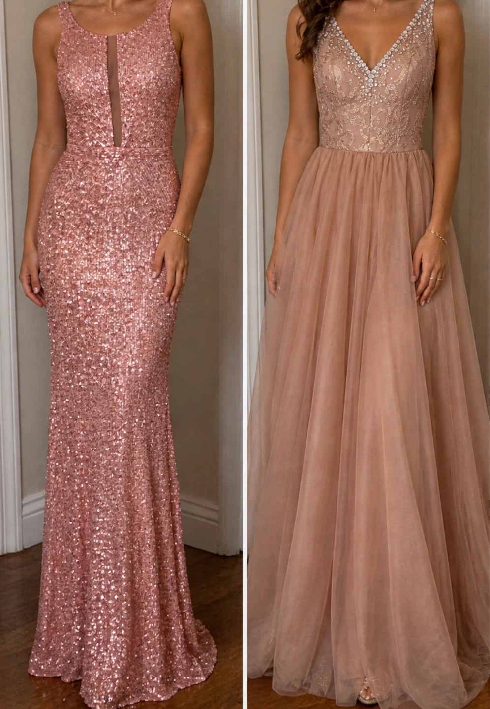 Sequin and Tulle Formal Gowns