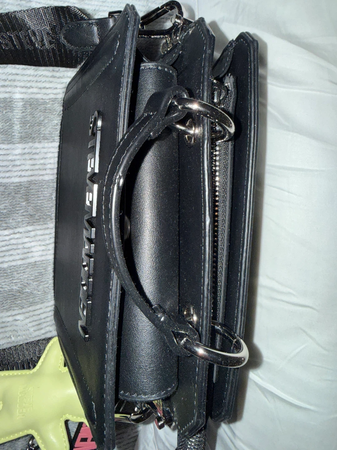 Steve Madden Black Crossbody Bag with Bear Charm - photo 3