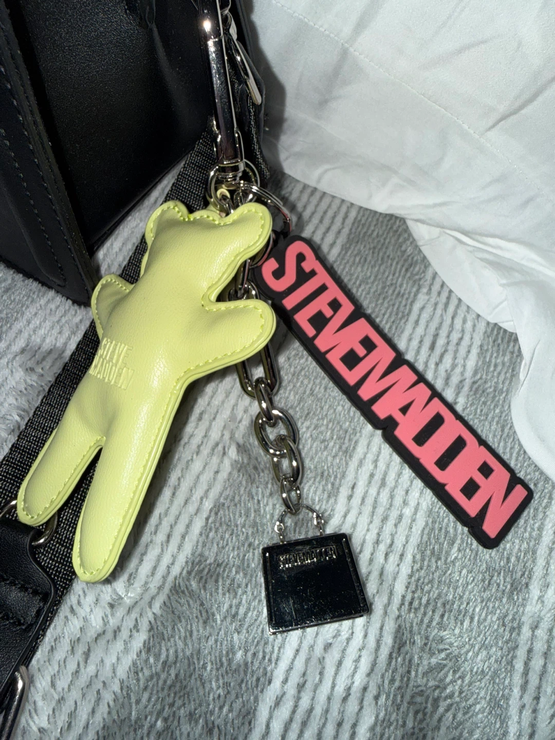 Steve Madden Black Crossbody Bag with Bear Charm - photo 2