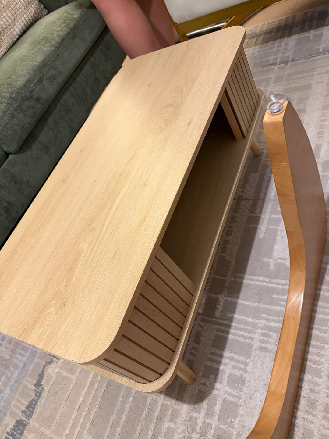 Modern Wood Coffee Table with Storage Shelf