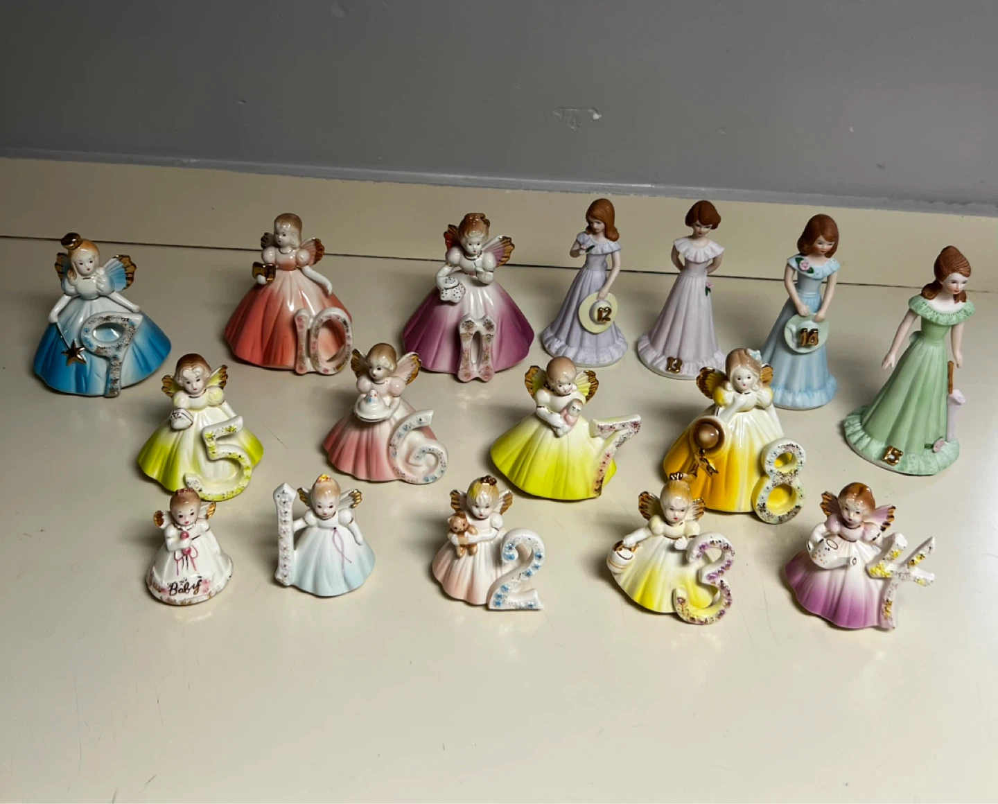 Vintage Birthday Angel Figurines Lot