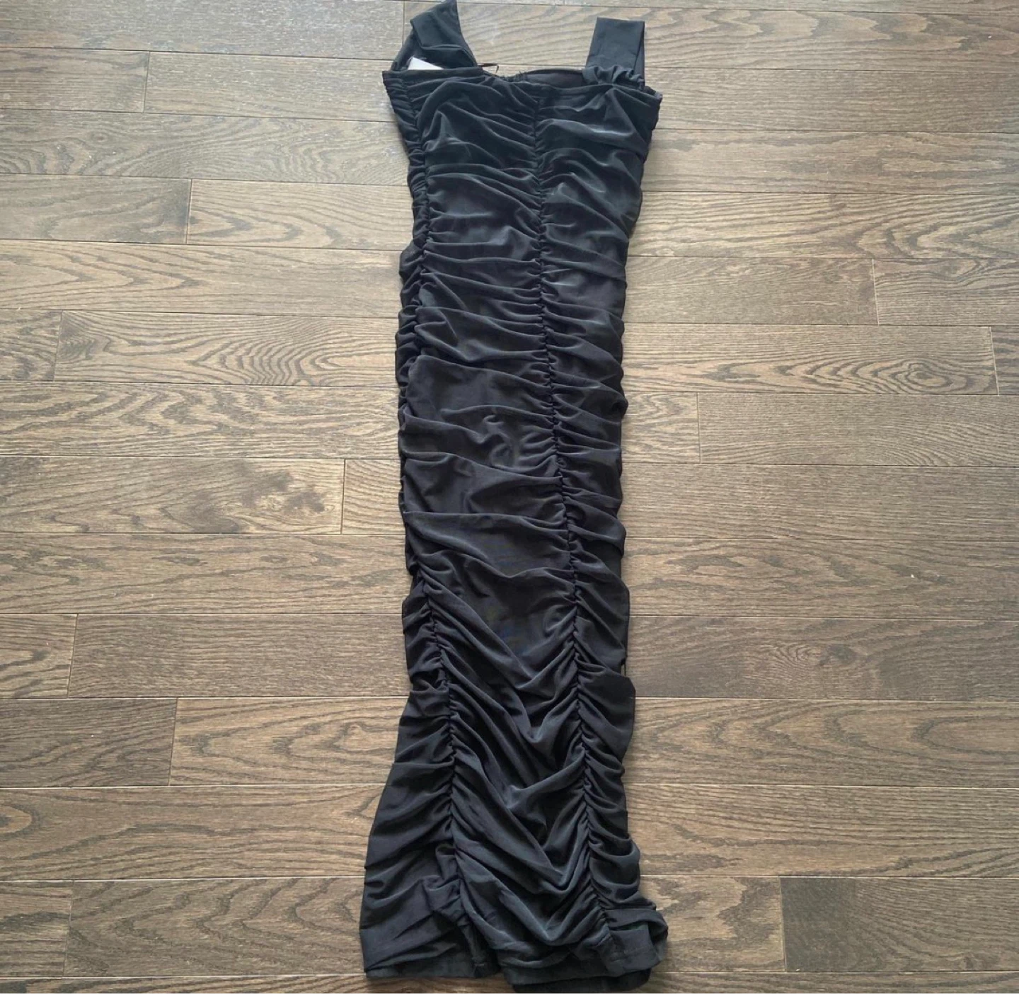 Black Ruched Strapless Bodycon Dress - photo 4