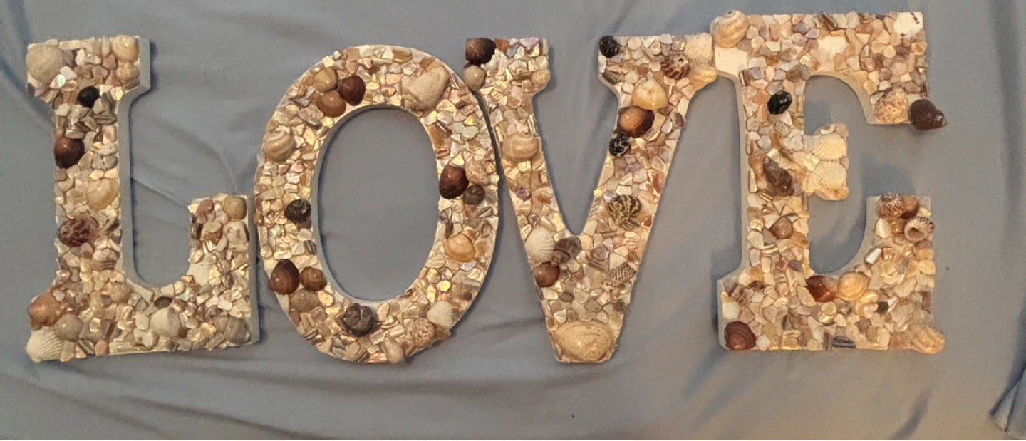HANDMADE Seashell "LOVE" Decorative Letters