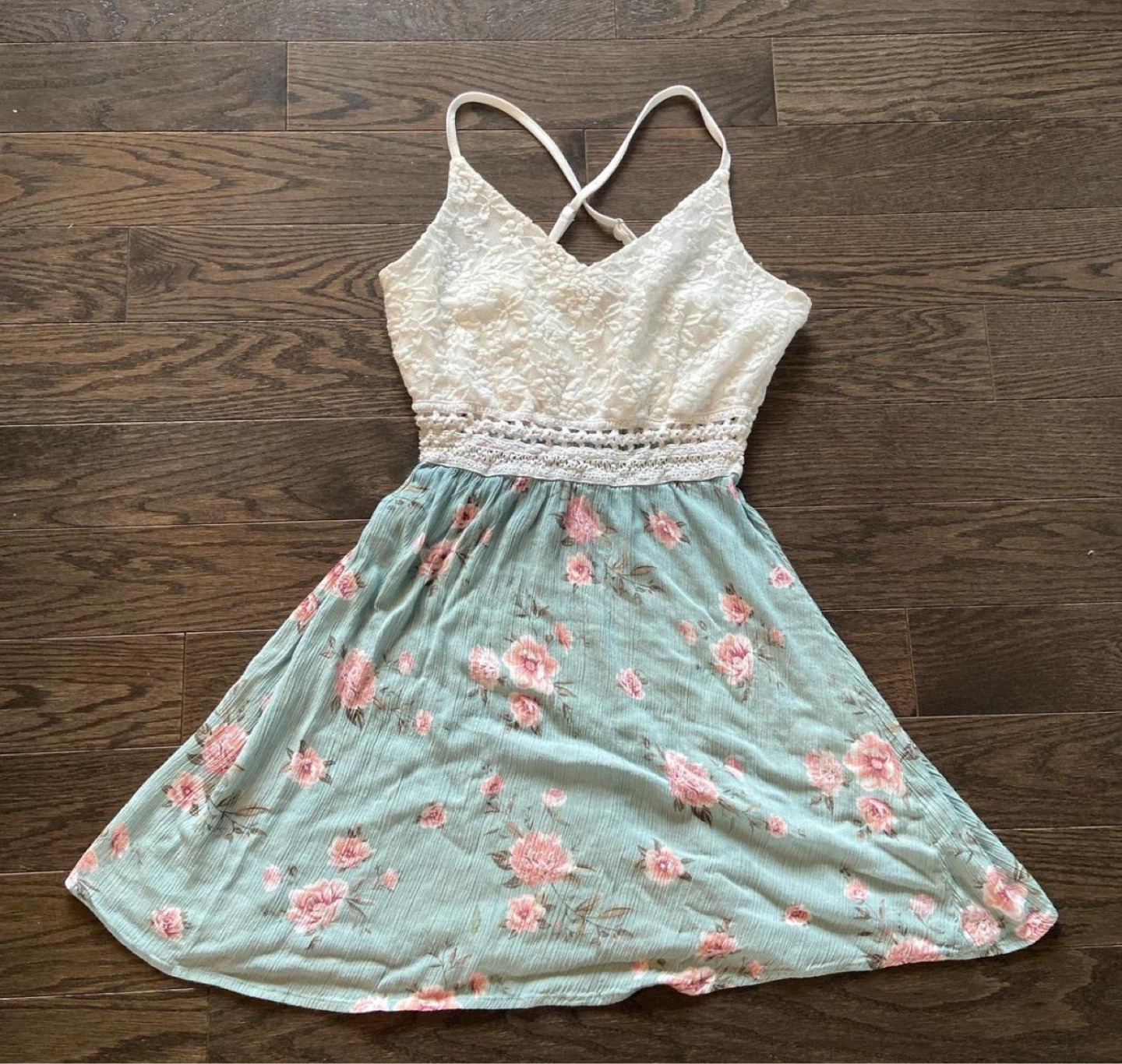 Floral Sundress with Lace Bodice