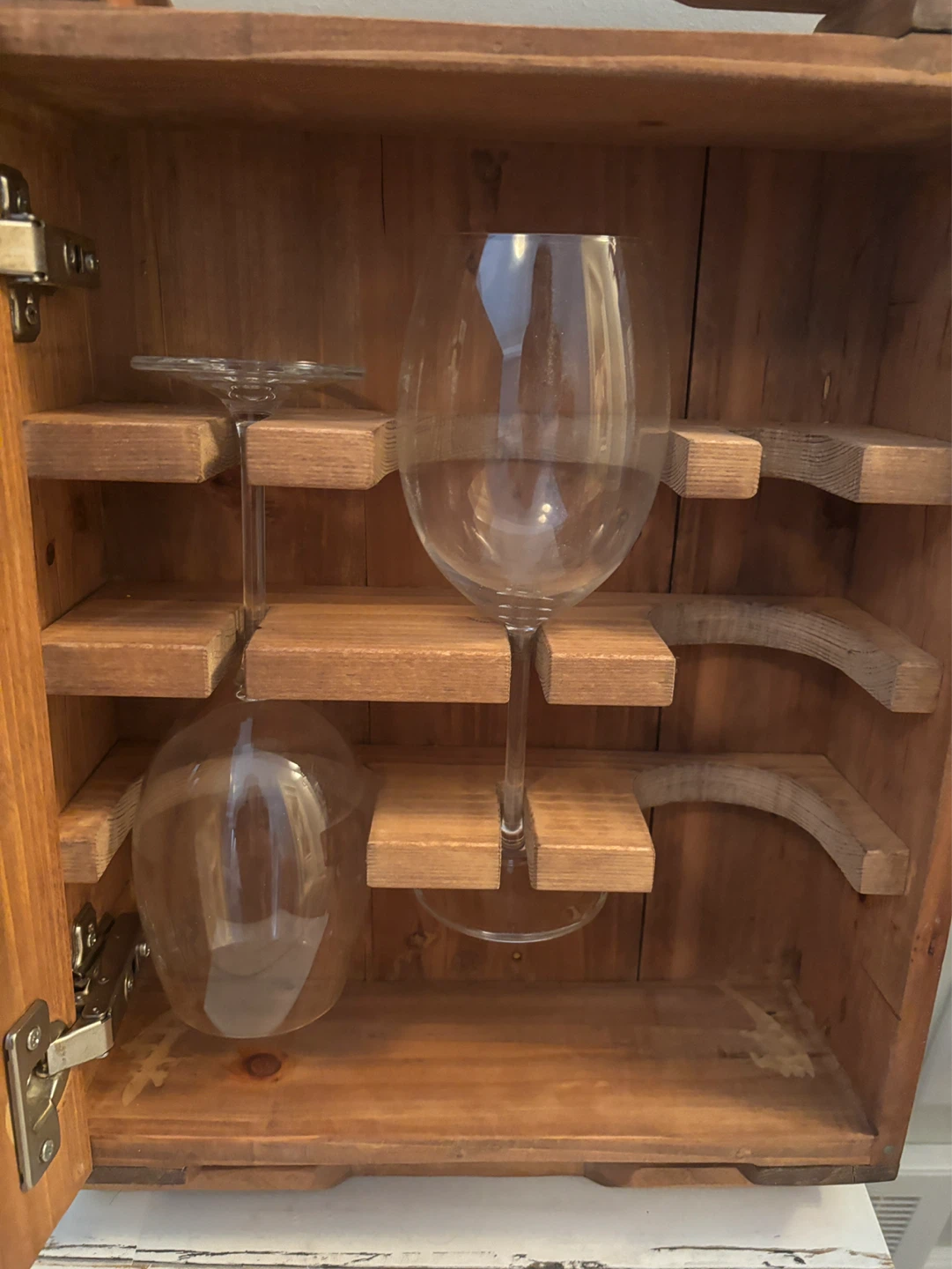 HANDMADE Wooden Wall Mounted Wine Glass Holder - photo 3