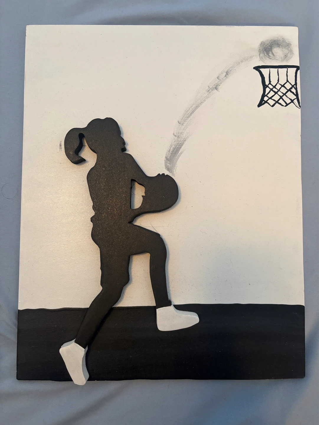 HANDMADE 3D Girl Basketball Wall Art