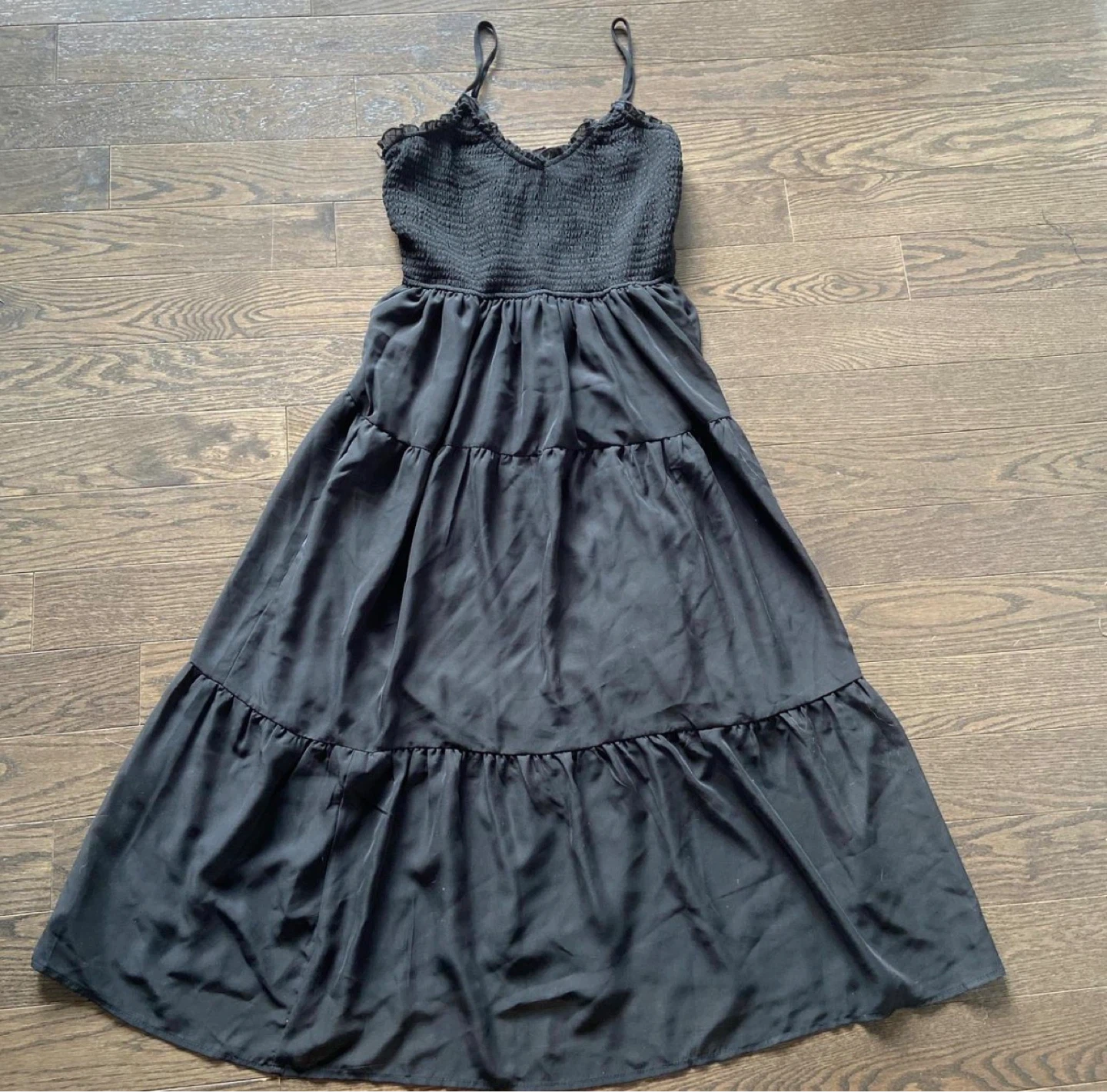 Black Tiered Smocked Sundress