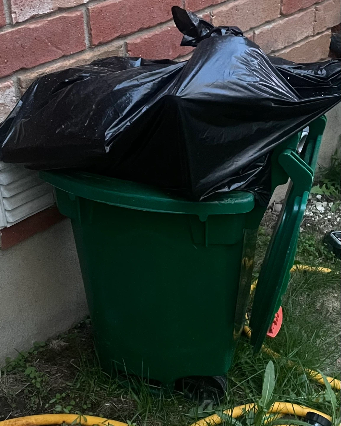Green Wheeled Trash Bin with Lid - photo 2
