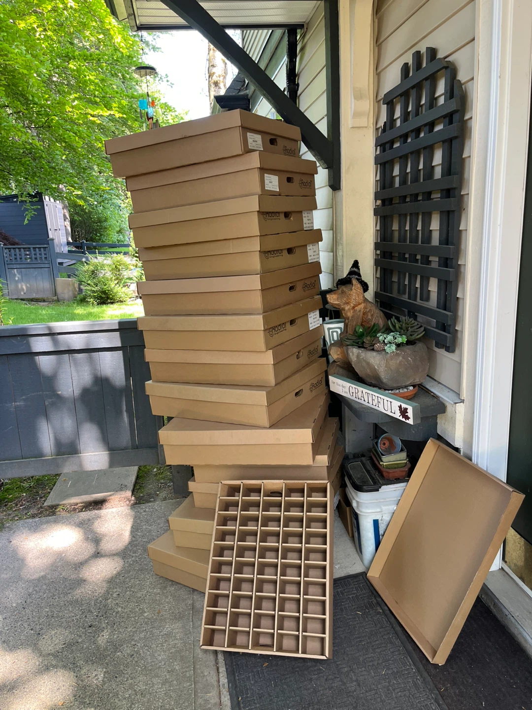 Sturdy Cardboard Boxes w/ dividers & lids