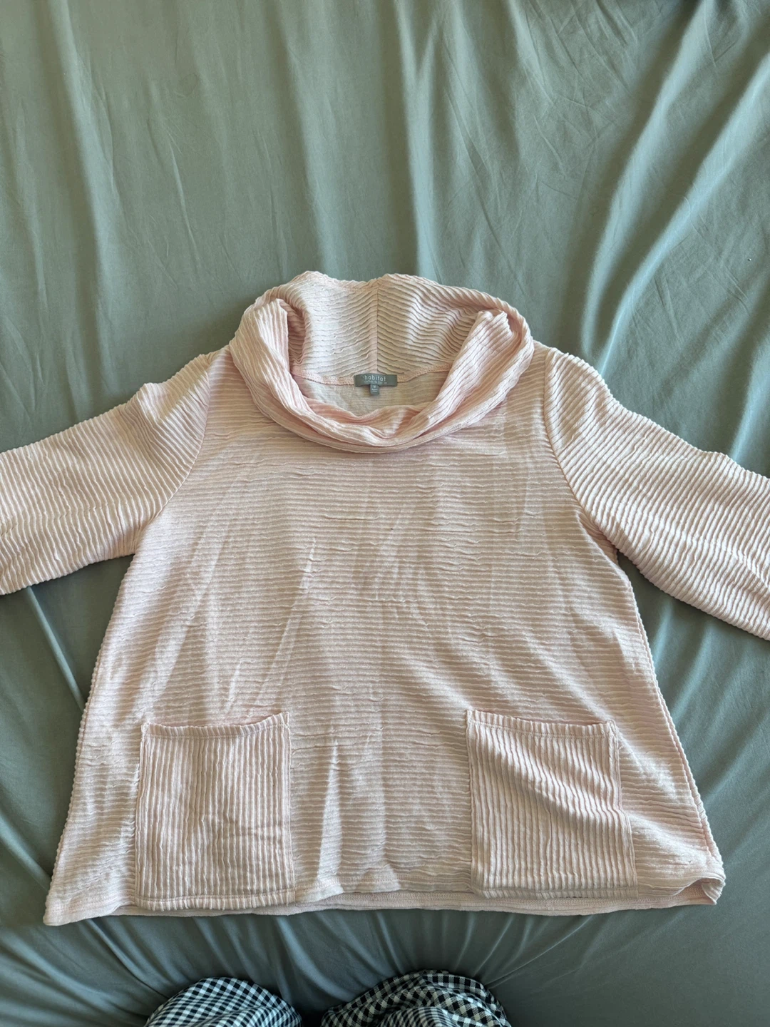 Habitat Pink Ribbed Cowl Neck Top