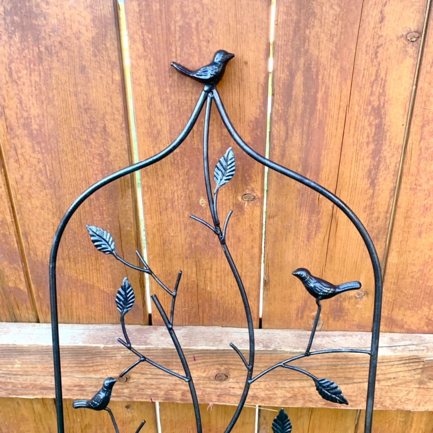Garden Trellis Metal Plant Support Bird Leaf Home Yard Decor - photo 4