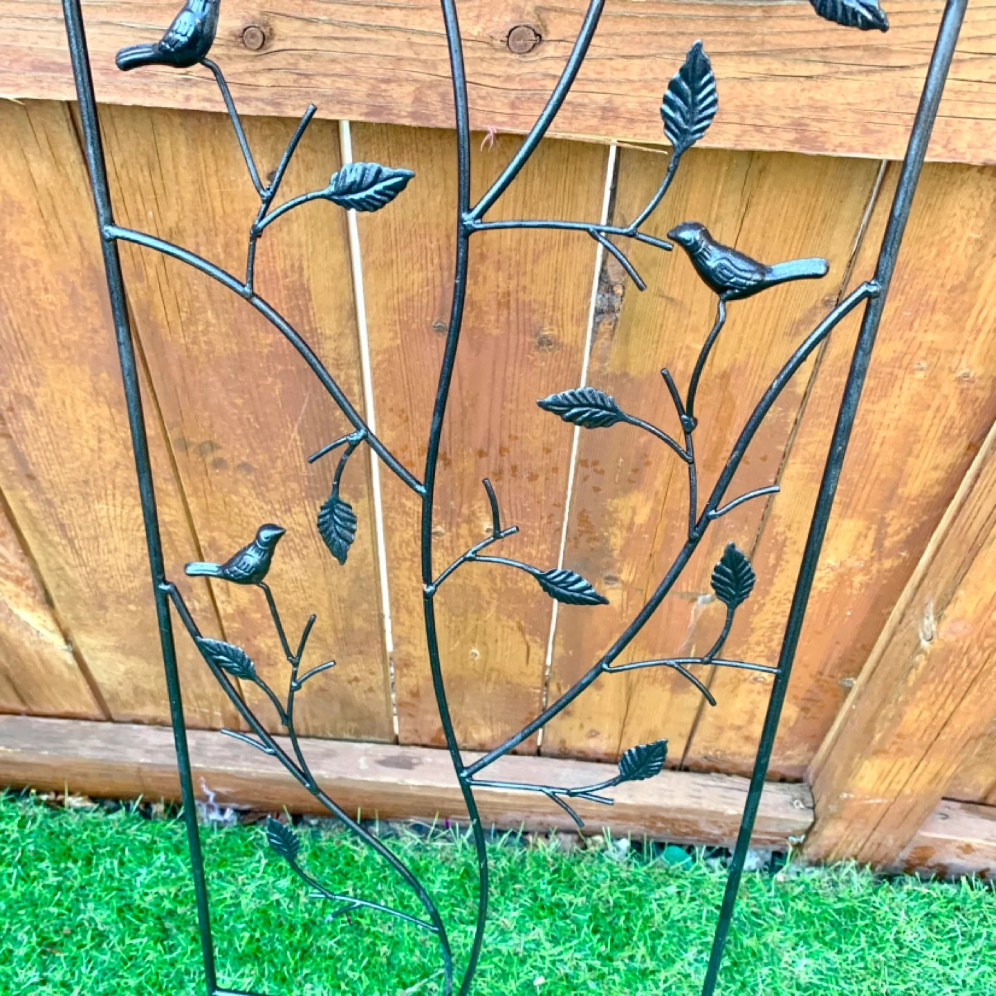 Garden Trellis Metal Plant Support Bird Leaf Home Yard Decor - photo 5
