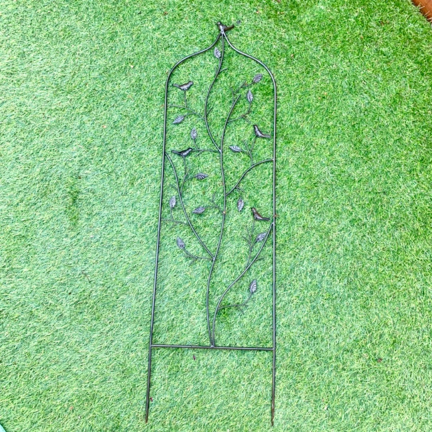 Garden Trellis Metal Plant Support Bird Leaf Home Yard Decor - photo 3