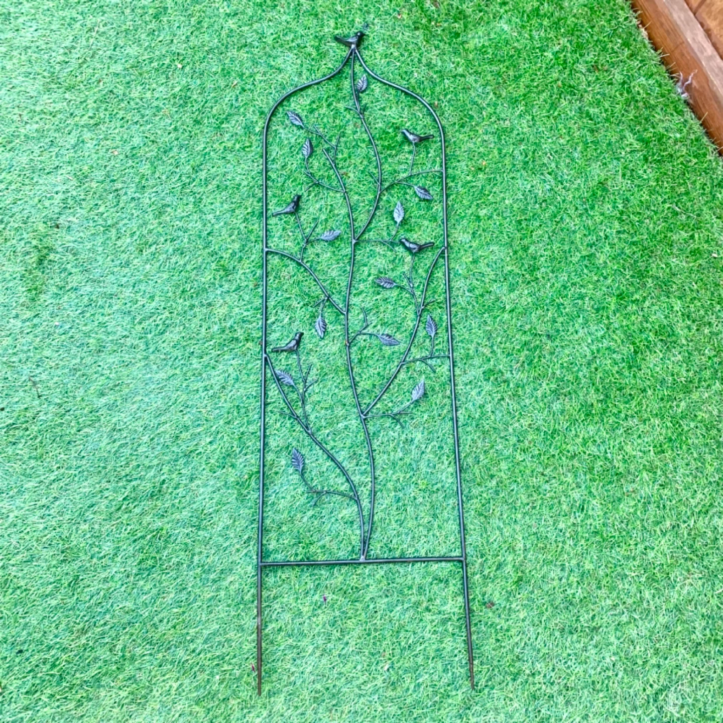 Garden Trellis Metal Plant Support Bird Leaf Home Yard Decor - photo 2