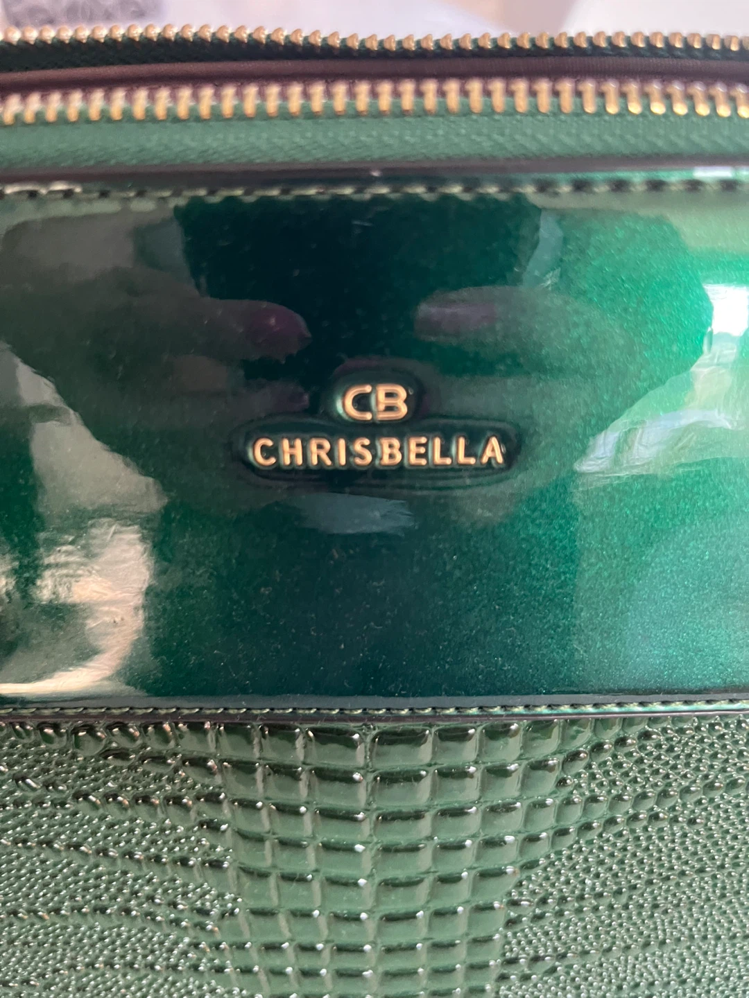 Chrisbella Green Faux Crocodile Leather Handbag - photo 3