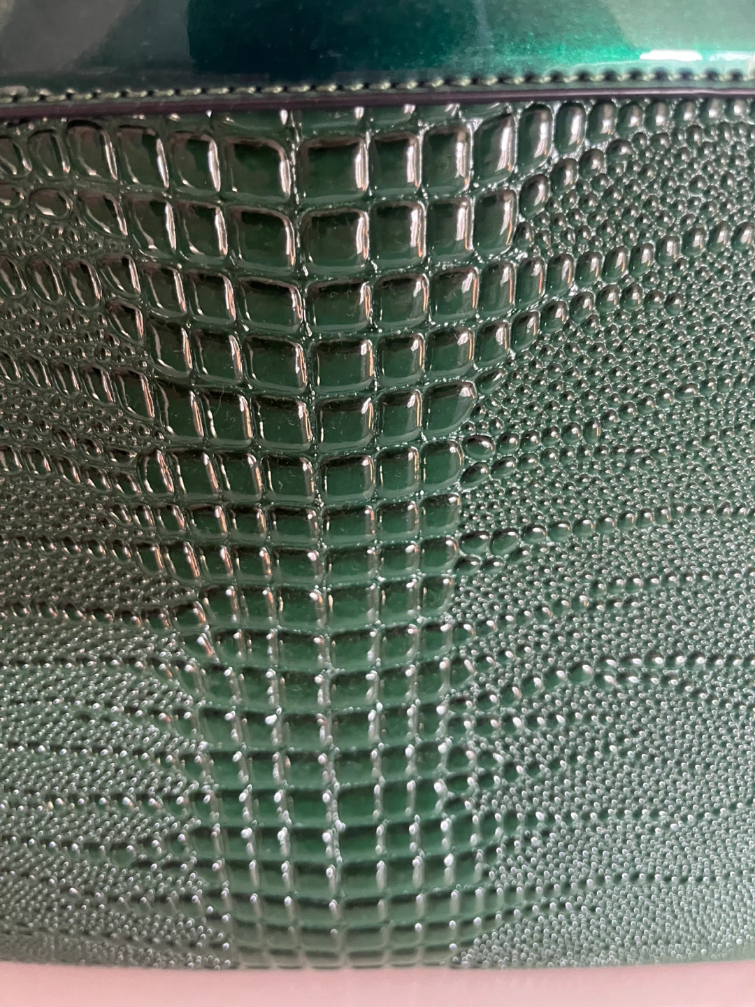 Chrisbella Green Faux Crocodile Leather Handbag - photo 4