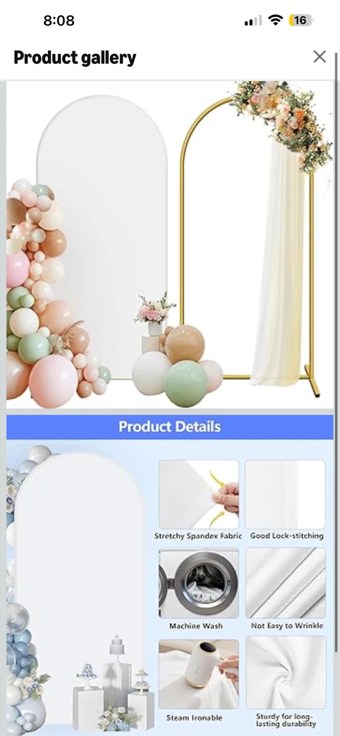 7.2 x 4 FT Metal Arch Backdrop Stand with Cover