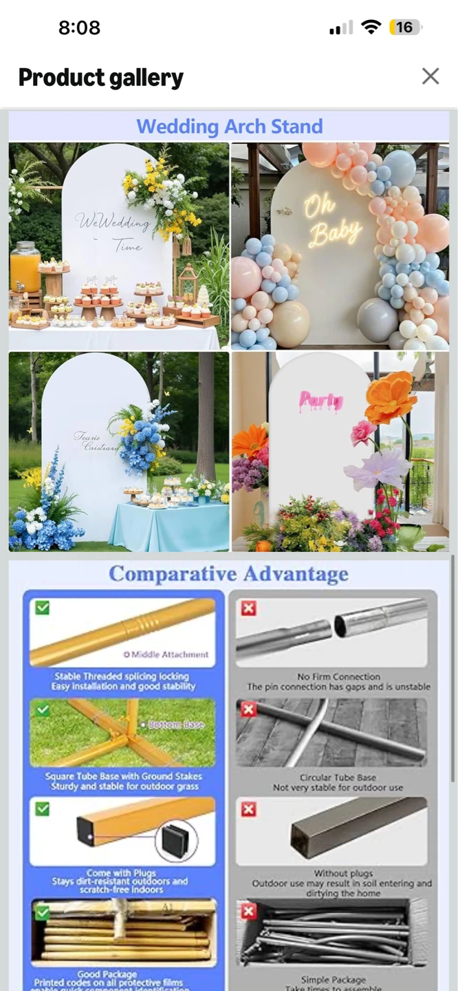 7.2 x 4 FT Metal Arch Backdrop Stand with Cover - photo 3