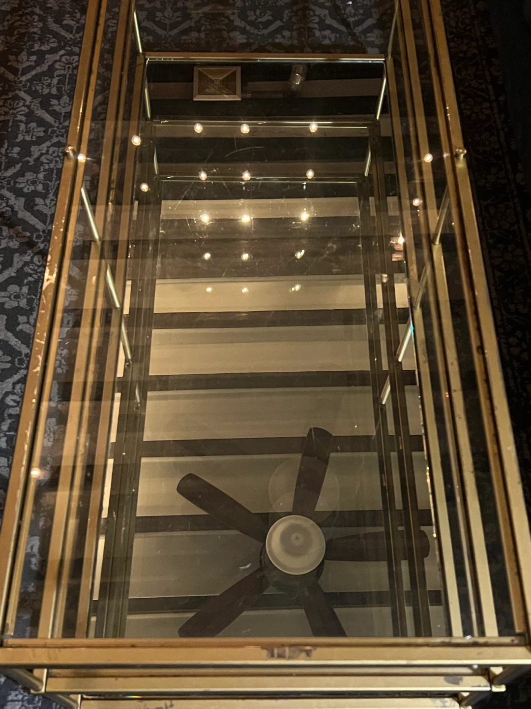 Gold Metal/Glass 3-Tier Coffee Table with Mirror Base - photo 4