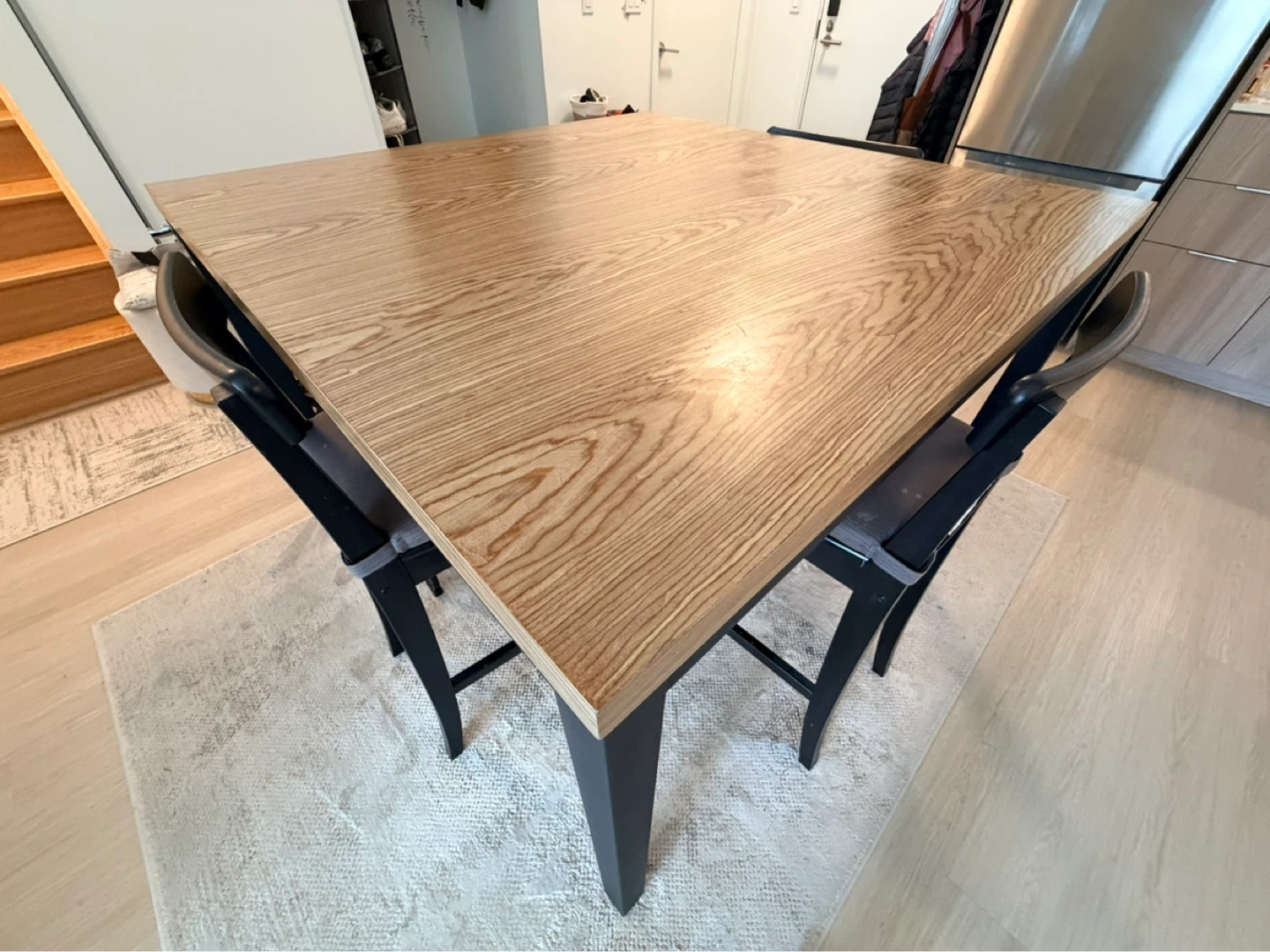 Square Counter Height Dining Table with 3 Chairs - photo 3