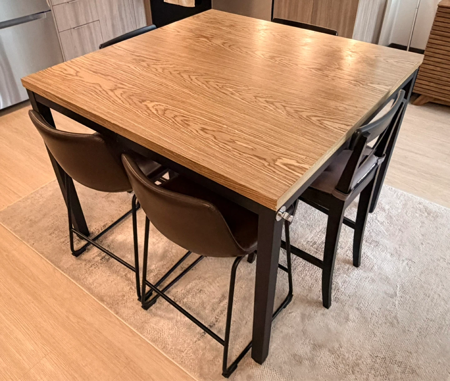 Square Counter Height Dining Table with 3 Chairs - photo 4