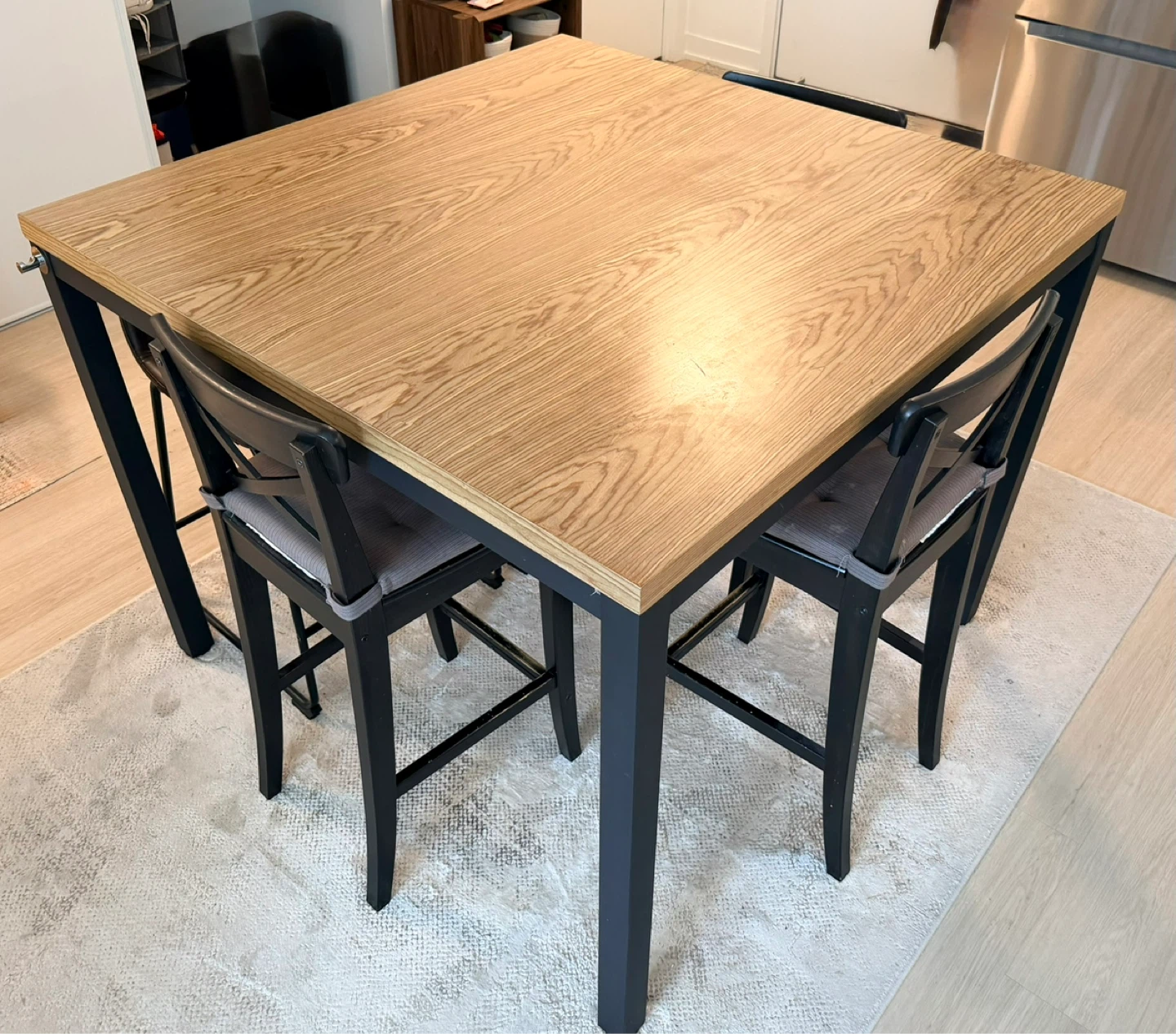 Square Counter Height Dining Table with 3 Chairs
