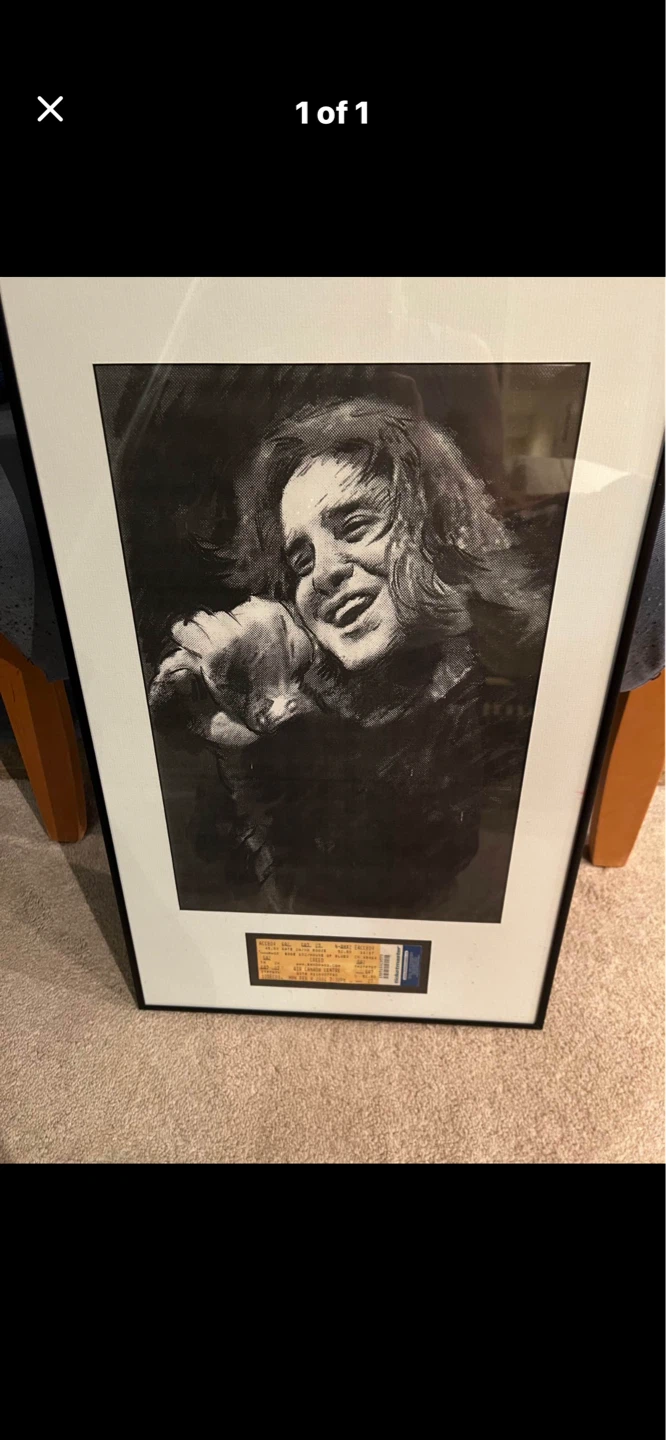 Framed Photo with Concert Ticket Stub