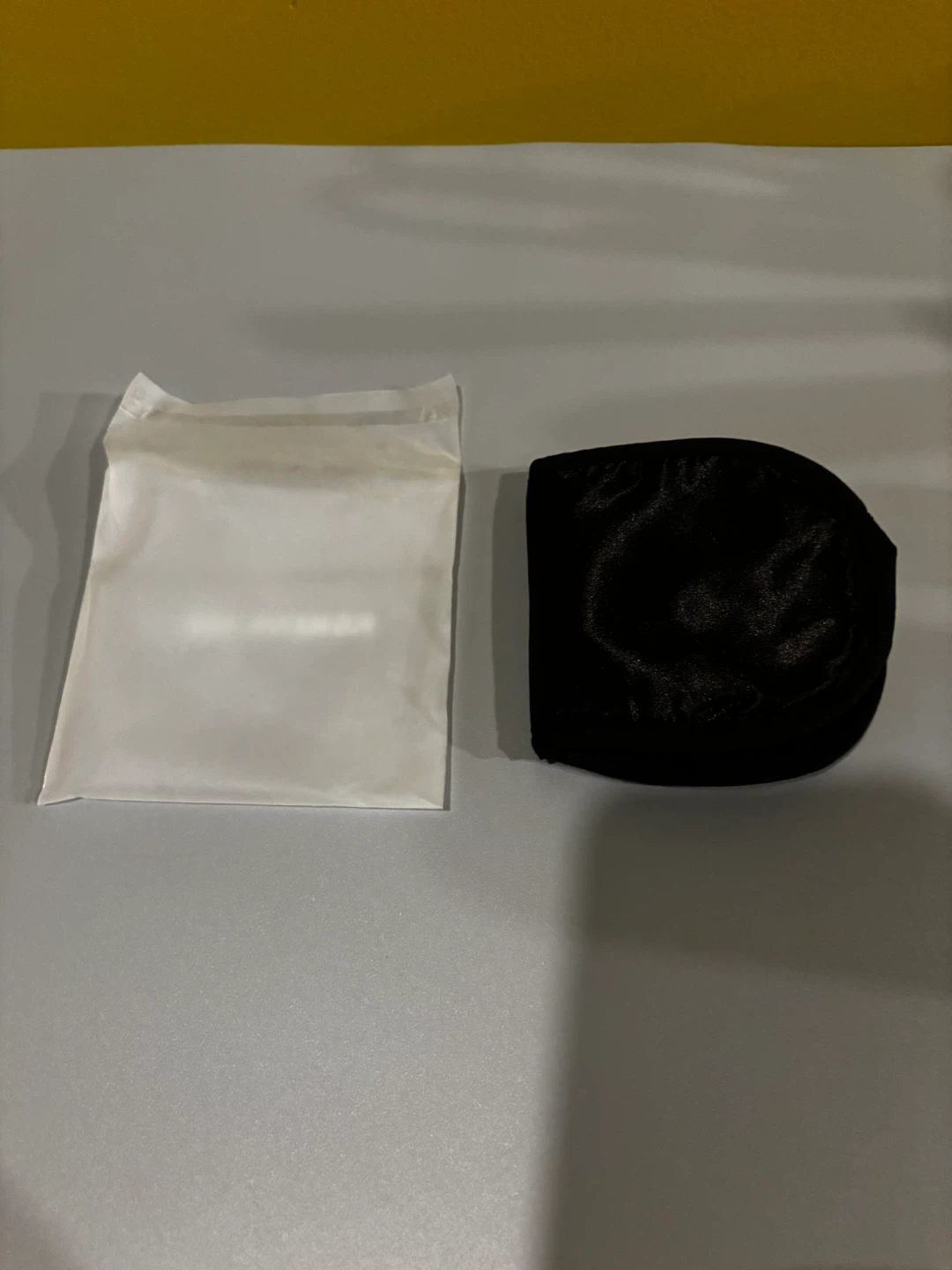 Black Velvet Sleep Mask with Storage Pouch