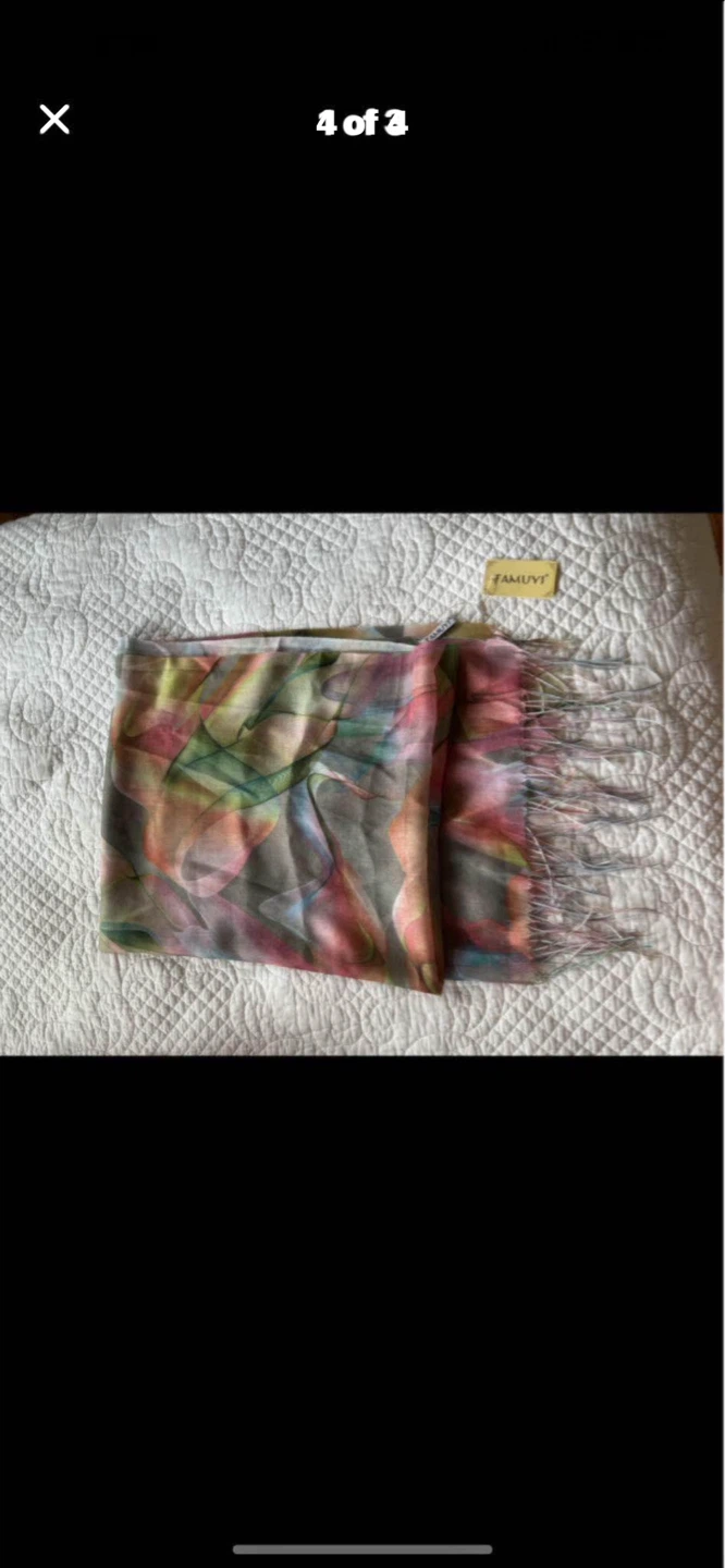 TAMUYI Scarf with Floral Print and Fringe - photo 2