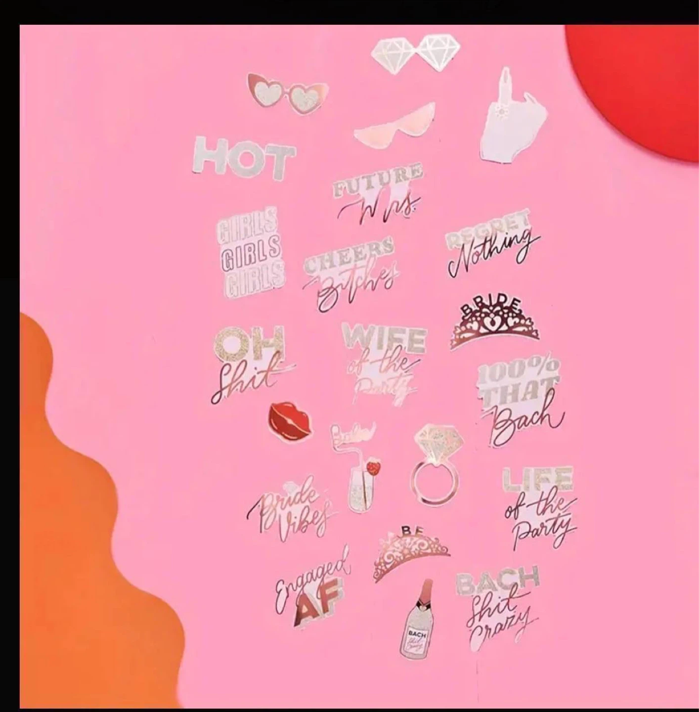 24 Piece Bachelorette Party Photo Booth Props - photo 2