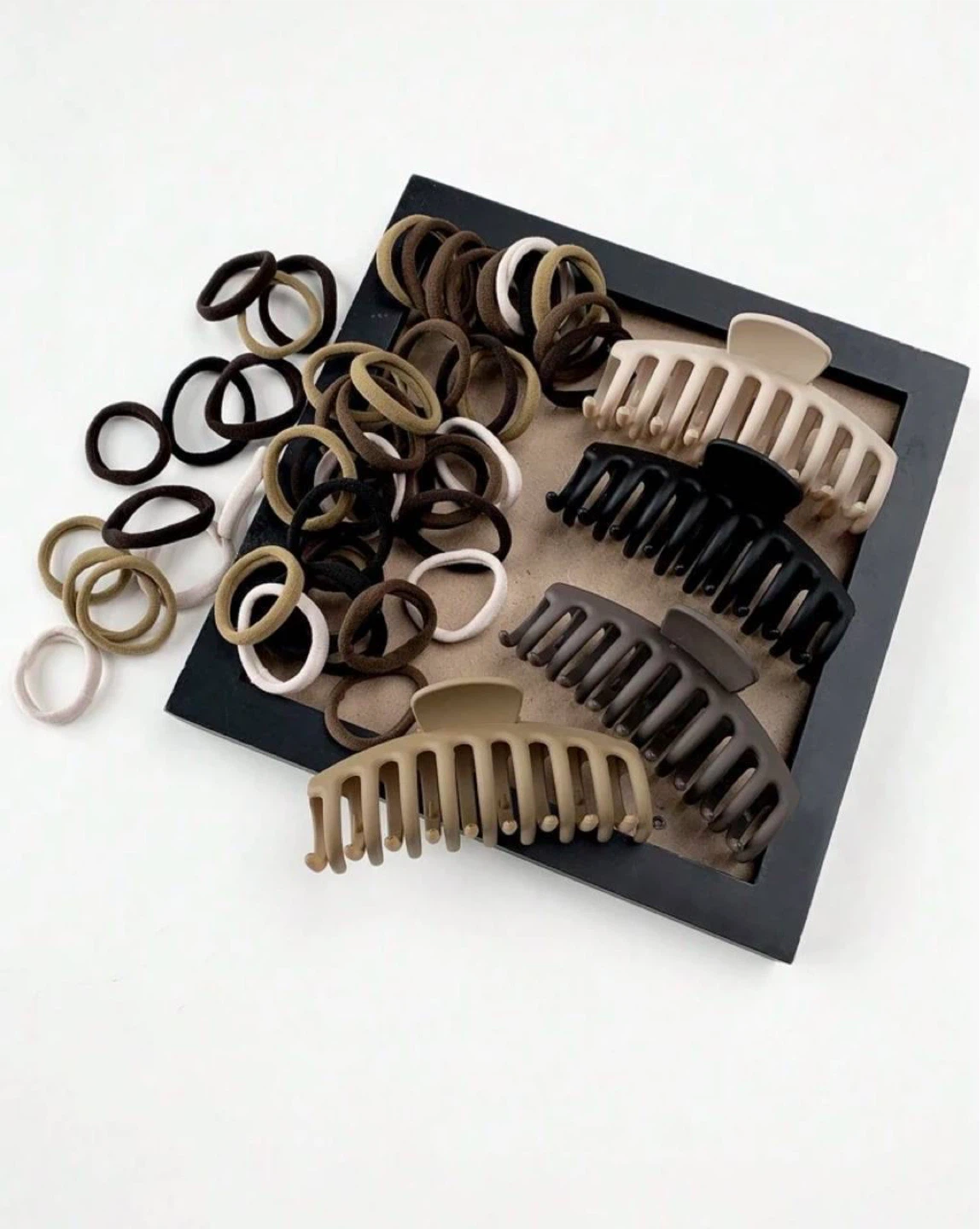 Hair Accessories Set – Scrunchies, Claw Clips & Elastics(60 pcs) - photo 2