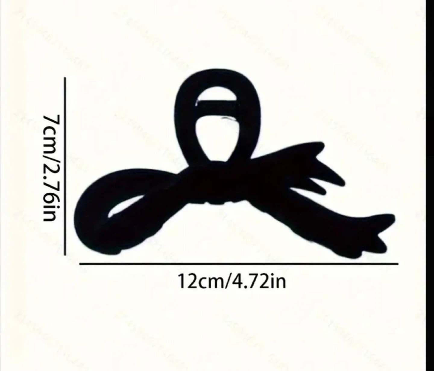 Black Velvet Bow Hair Claw Clip - photo 4