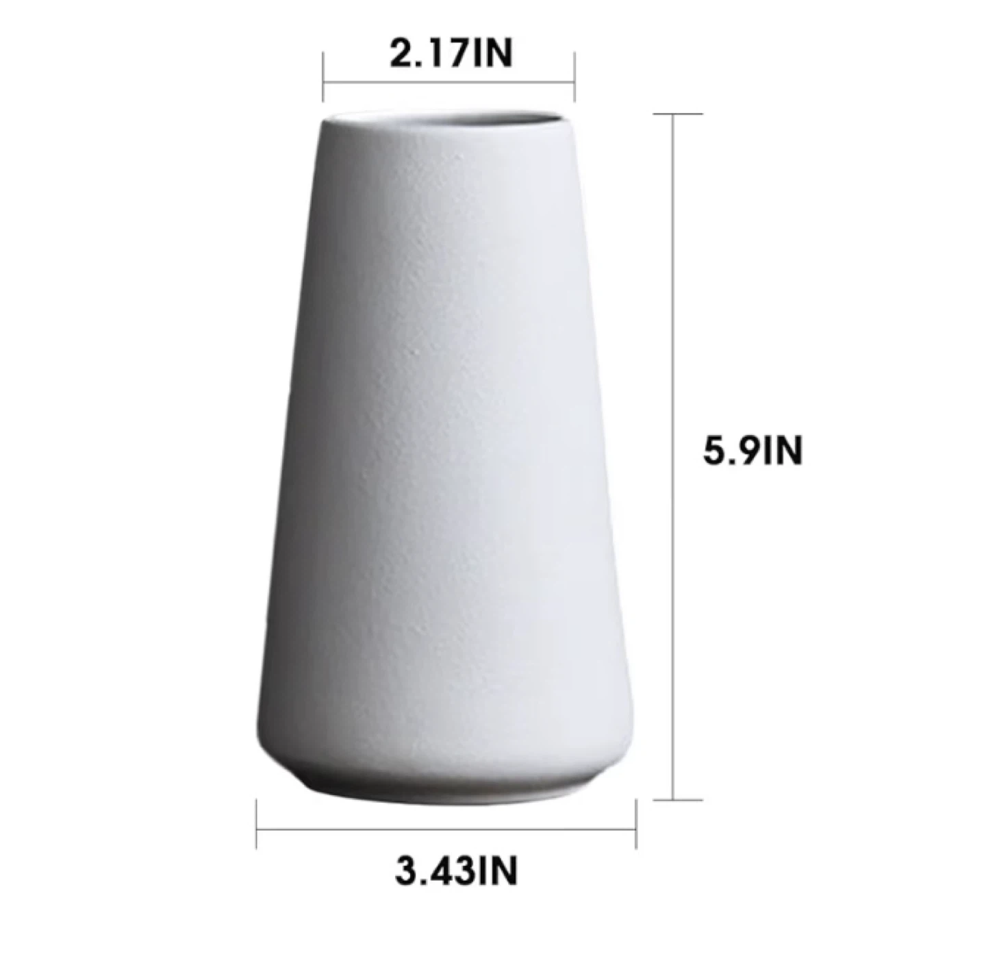 New Modern White Small 5.9” Ceramic Vase Set of 6 - photo 3