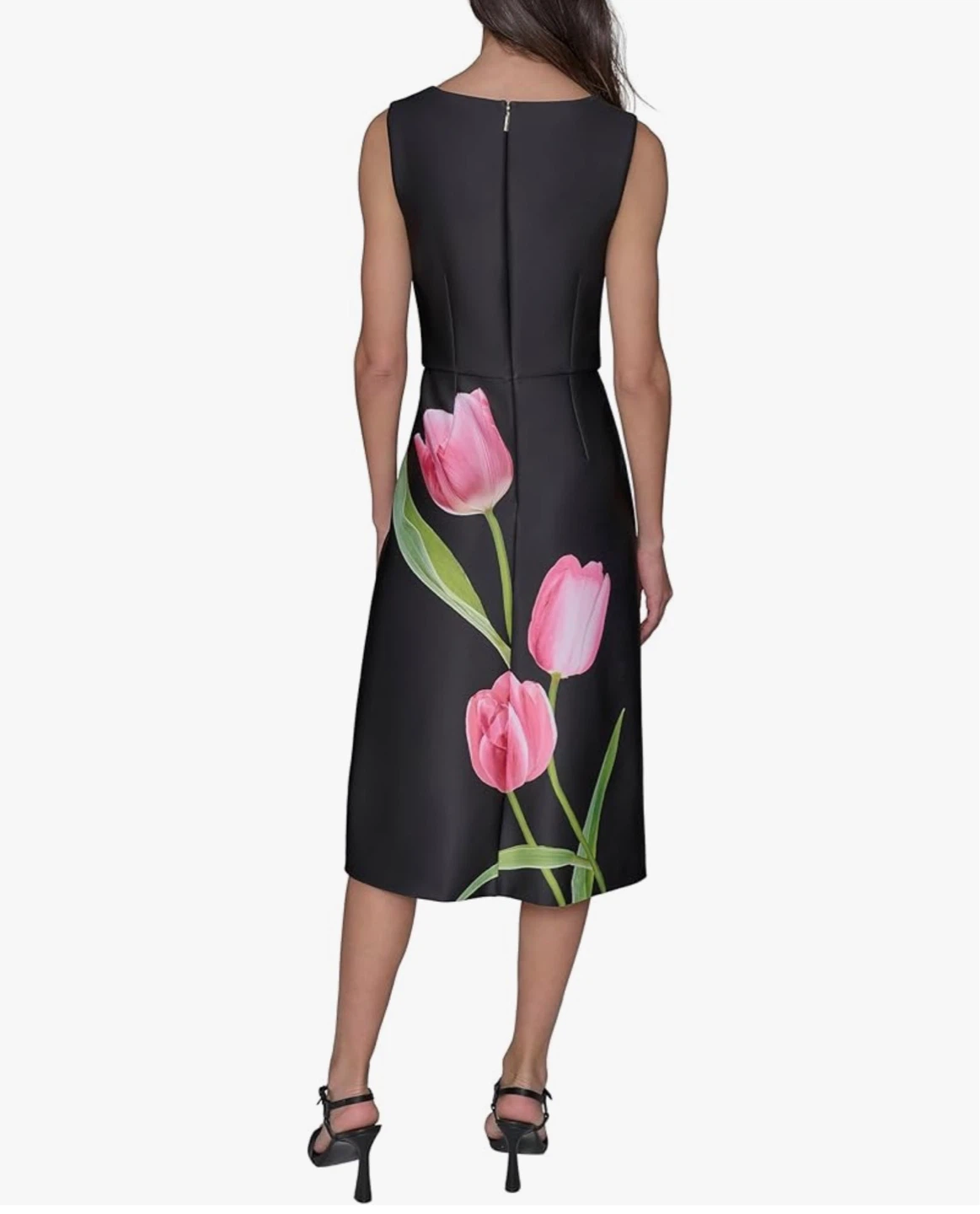 KARL LAGERFELD Womens Floral Square Neck Sleevelss Sheath Dress - photo 2
